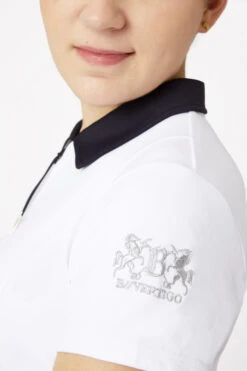 B Vertigo Claudine Damen Kurzarm-Poloshirt -Reiter's Paradies 33532 wh vdb 05