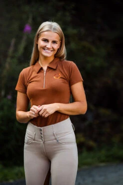 Horze Amy Damen Kurzarm-Poloshirt Mit Baumwollstretch -Reiter's Paradies 33536 rbbr 06