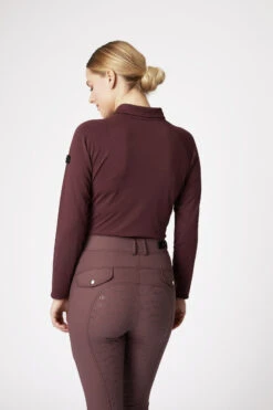 Horze Tiana Damen Poloshirt Mit Langen Ärmeln -Reiter's Paradies 33556 RMBU 5