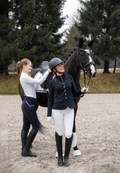 Horze Sianna Damen Turniershirt Mit Spitzenschultern Und Langen Ärmeln -Reiter's Paradies 33560 wh 09