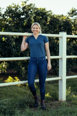 Horze Kia Damen Jersey Poloshirt Mit Rückenprint -Reiter's Paradies 33579 RPB 9