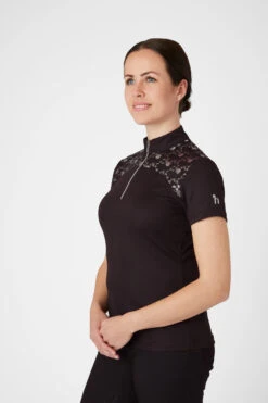 Horze Kaitlin Damen Trainings-/ Turniershirt Mit Kurzen Ärmeln Und Blumendetail -Reiter's Paradies 33585 AFBR 2