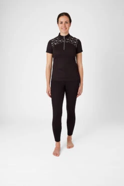 Horze Kaitlin Damen Trainings-/ Turniershirt Mit Kurzen Ärmeln Und Blumendetail -Reiter's Paradies 33585 AFBR 3