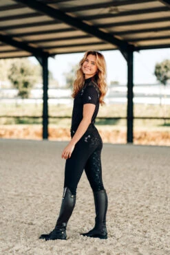 Horze Kaitlin Damen Trainings-/ Turniershirt Mit Kurzen Ärmeln Und Blumendetail -Reiter's Paradies 33585 AFBR 8