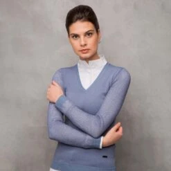 AA Damenpullover Mit Perforierten Ärmeln -Reiter's Paradies 337269 LB 3