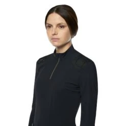 Cavalleria Toscana R-Evo Epaulet Reißverschluss Poloshirt -Reiter's Paradies 338119 BL 6