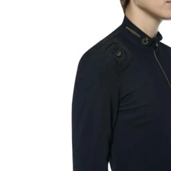 Cavalleria Toscana R-Evo Epaulet Reißverschluss Poloshirt -Reiter's Paradies 338119 BL 7