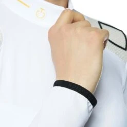 Cavalleria Toscana R-Evo Epaulet Reißverschluss Poloshirt -Reiter's Paradies 338119 WH KNIT 7