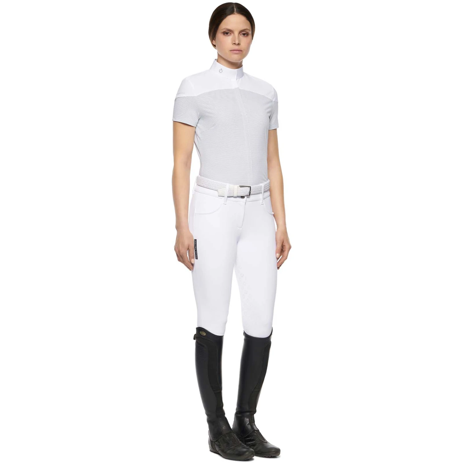 Cavalleria Toscana Horizontal Pin Stripe Damen Jersey Turniershirt 1 Cavalleria Toscana Horizontal Pin Stripe Damen Jersey Turniershirt