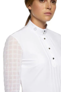 Cavalleria Toscana Pleated Damen Langarm Turniershirt -Reiter's Paradies 340265 WH 4