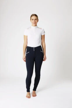 Horze Della Damen Kniebesatzreithose Mit Hohem Bund Und Kontrasteinfassung -Reiter's Paradies 36691 VDB 3