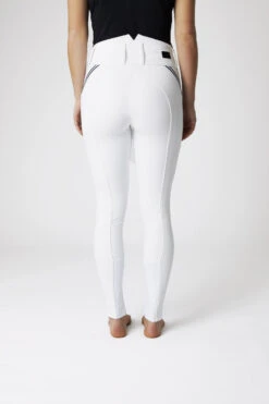 Horze Della Damen Kniebesatzreithose Mit Hohem Bund Und Kontrasteinfassung -Reiter's Paradies 36691 WH 4