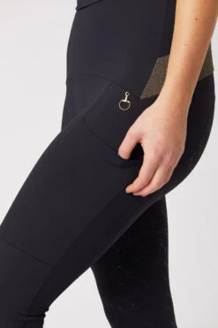 Horze Sagira Damen Reitleggings Mit Silikonvollbesatz Und Goldenem Detail -Reiter's Paradies 36701 VDB 5