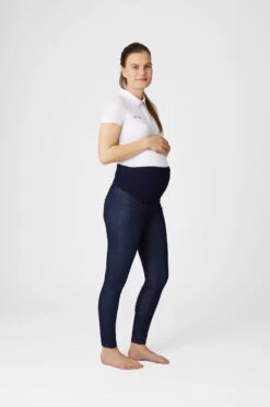 Horze Katia Jeans Look Schwangerschaftsreitleggings Mit Silikonvollbesatz -Reiter's Paradies 36712 DB 4